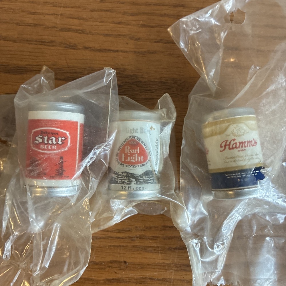 Vintage Mini Beer Can Salt & Pepper Shakers Star,pearl Lite HammsBeer NOS Rare